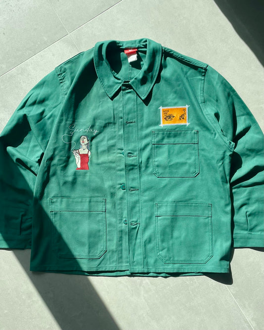 [Taille L] Veste à Bouton Vert Bouteille