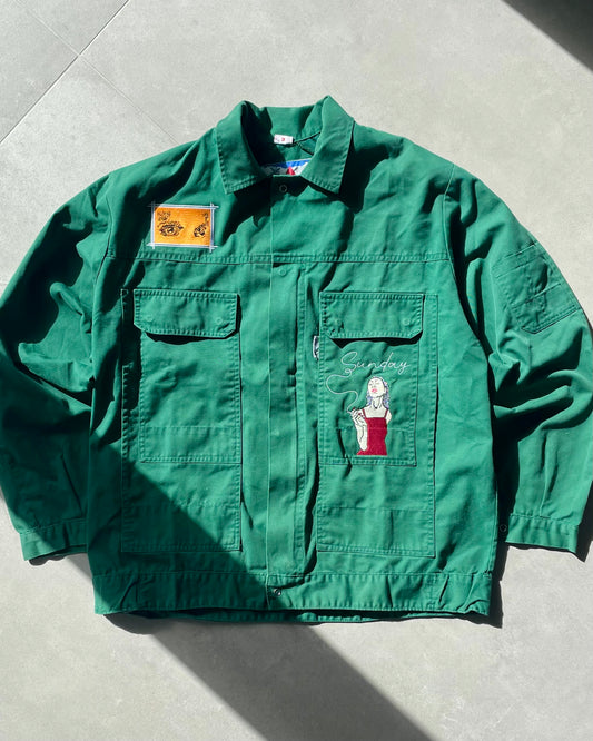 [Taille L] Veste à Zip Vert Bouteille