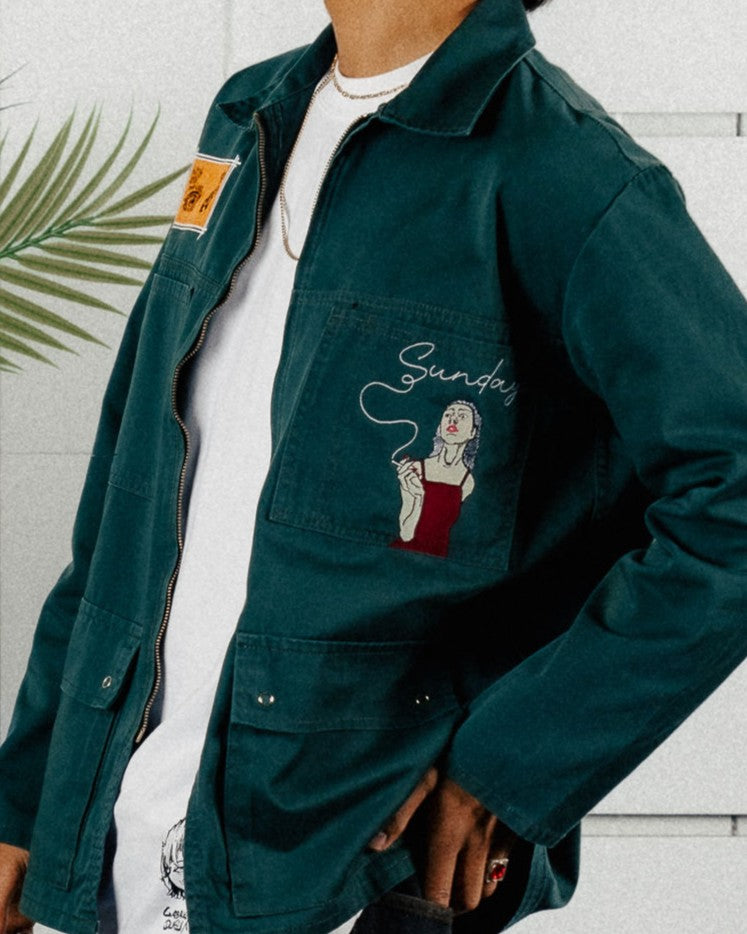 [Tailles S-M-L-XL] Veste à Zip Vert Sapin
